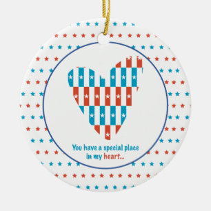 Patriotic Place In Heart, Support Encouragement Ceramic Tree Decoration