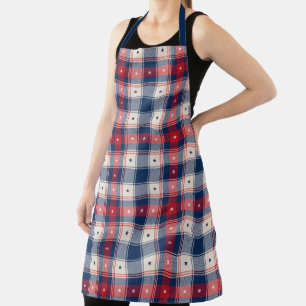 Patriotic Plaid Americana Style Apron