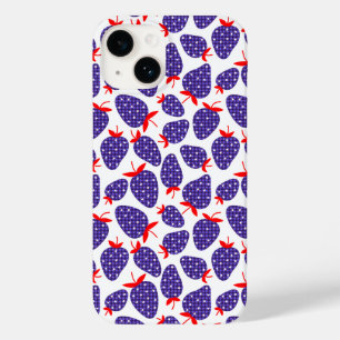 Patriotic Plaid Strawberry Case-Mate iPhone 14 Case