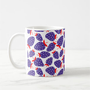 Patriotic Plaid Strawberry Coffee Mug
