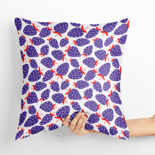 Patriotic Plaid Strawberry Cushion
