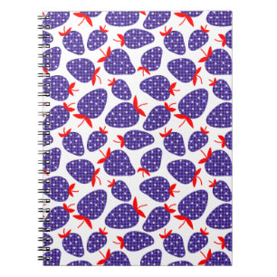 Patriotic Plaid Strawberry Notebook