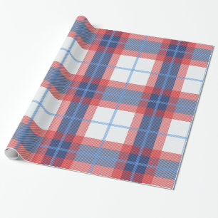 Patriotic plaid wrapping paper