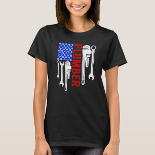 Patriotic Plumber Us American Flag Plumbing Pipefi T-Shirt