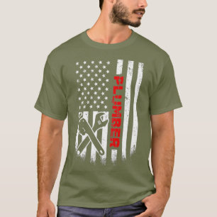 Patriotic Plumber USA American  Plumber 4th of T-Shirt