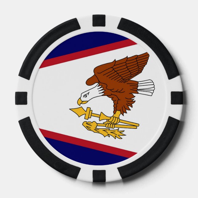 Patriotic poker chips with Flag of American Samoa (Front)