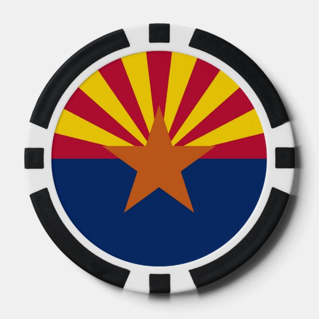Patriotic poker chips with Flag of Arizona (Front)