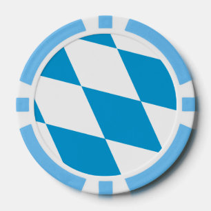 Patriotic poker chips with Flag of Bavaria