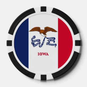 Patriotic poker chips with Flag Of Iowa
