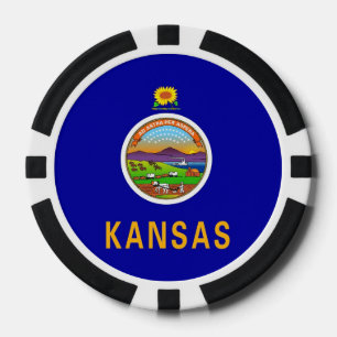 Patriotic poker chips with Flag Of Kansas