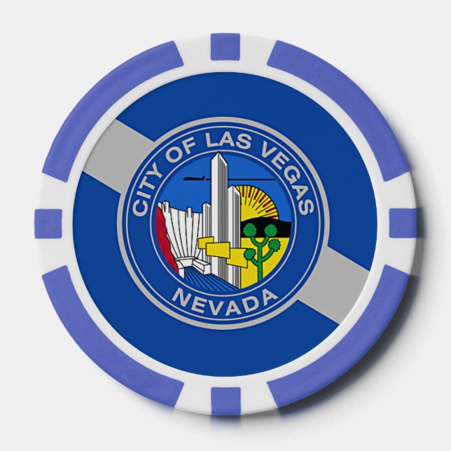 Patriotic poker chips with Flag of Las Vegas (Front)