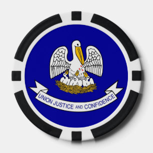 Patriotic poker chips with Flag Of Louisiana
