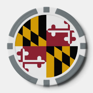 Patriotic poker chips with Flag Of Maryland