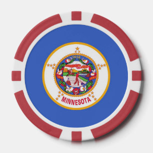 Patriotic poker chips with Flag Of Minnesota