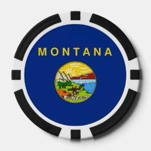 Patriotic poker chips with Flag Of Montana