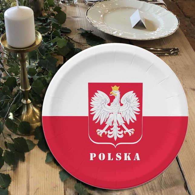 Patriotic Poland plate, Eagle, Polish flag / party Paper Plate (Creator Uploaded)