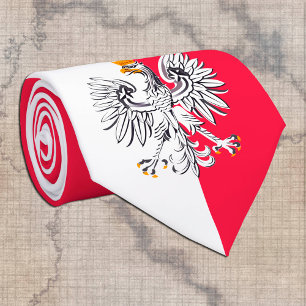 Patriotic Polish Flag, Eagle, Poland business Tie