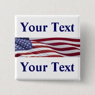 Patriotic Political Campaign 15 Cm Square Badge
