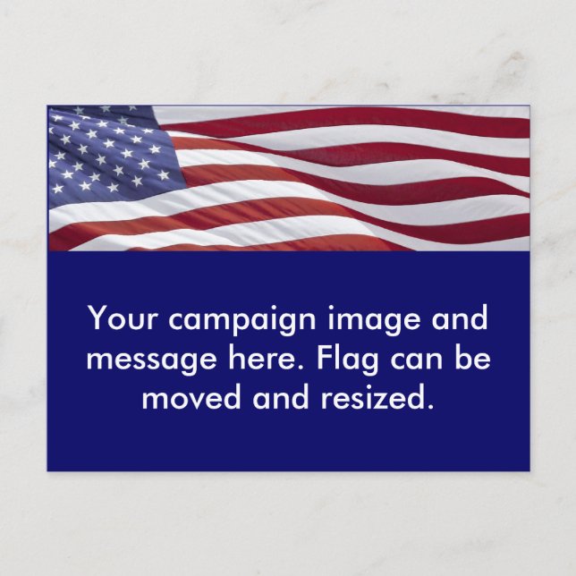 Patriotic Political Campaign Announcement Postcard (Front)
