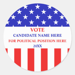 Patriotic Political Campaign  Classic Round Sticker
