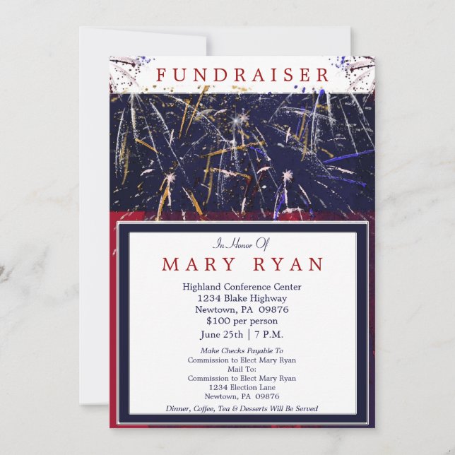 Patriotic Political Fundraiser Invitation (Front)