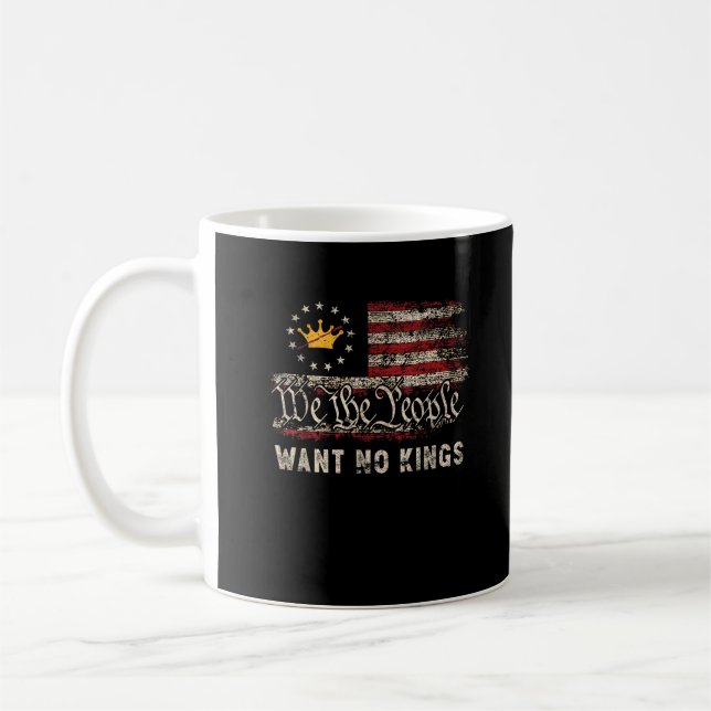 Patriotic Politics Protest No Kings In America Coffee Mug (Left)
