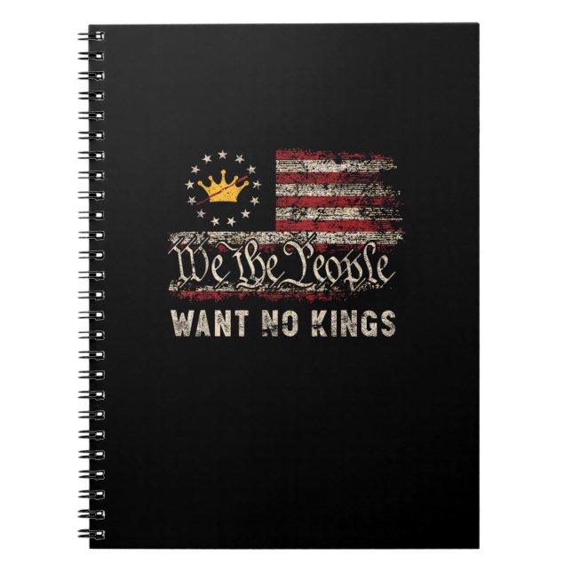 Patriotic Politics Protest No Kings In America Notebook (Front)