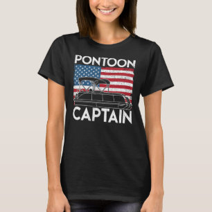 Patriotic Pontoon Captain Us American Flag Funny B T-Shirt