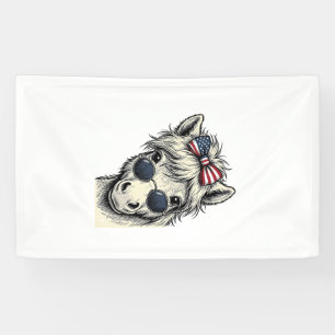 Patriotic Pony With Sunglasses Vintage Vector Desi Banner