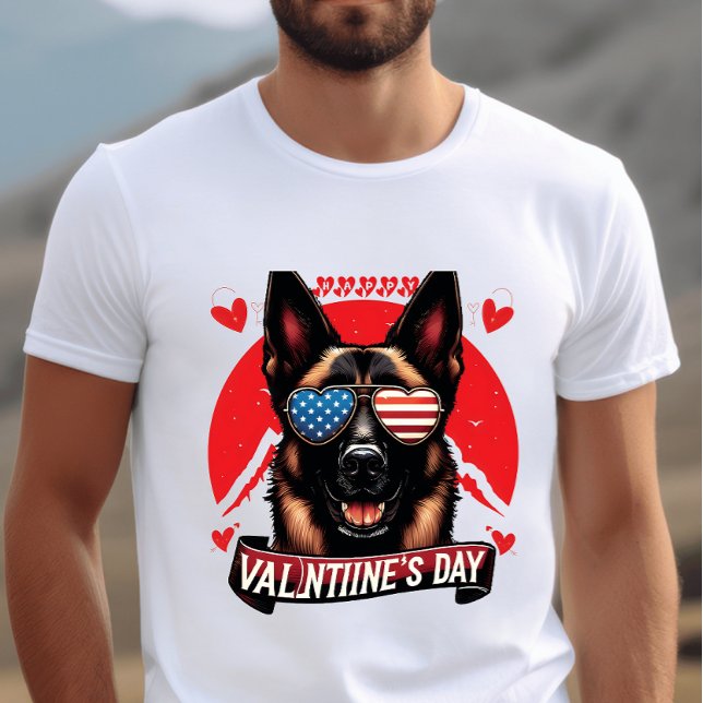 Patriotic Pooch Passion - Valentine’s Day Dog Love T-Shirt (Creator Uploaded)
