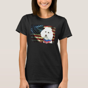 Patriotic Poodle American Flag Dog Men Women T-Shirt