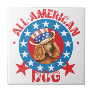 Patriotic Poodle Ceramic Tile