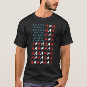 Patriotic Poodle Flag Dog Poodle Dog Owner T-Shirt