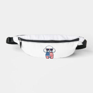 Patriotic Poodle in Sunglasses Vector Design_1 Bum Bags