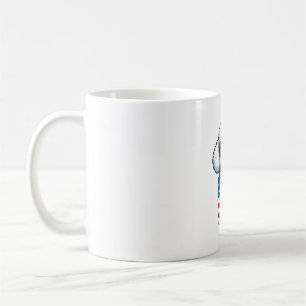Patriotic Poodle in Sunglasses Vector Design_1 Coffee Mug