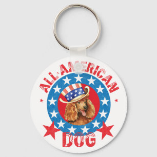 Patriotic Poodle Key Ring