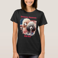 Patriotic Poodles Prance by Old Glory