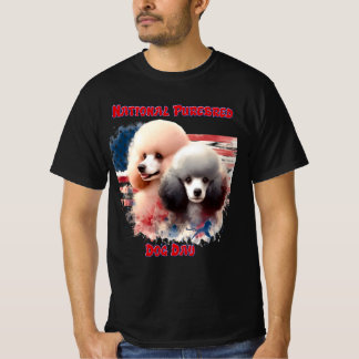 Patriotic Poodles Prance by Old Glory T-Shirt