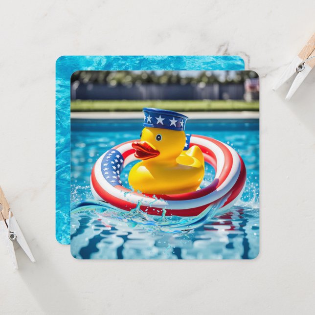 Patriotic Pool Party  Invitation (Front/Back In Situ)
