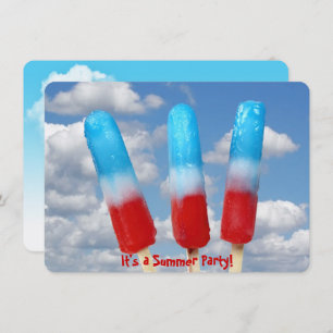 Patriotic popsicle party invitation