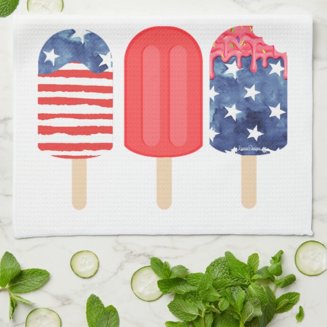 Patriotic Popsicle Tea Towel (Folded)
