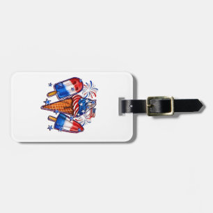 Patriotic Popsicles Ice Cream 4th of July Luggage Tag
