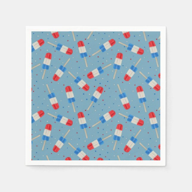 Patriotic Popsicles Paper Plates Napkin (Front)