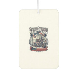 Patriotic Porch Bookworm Vector Graphic Tee Car Air Freshener