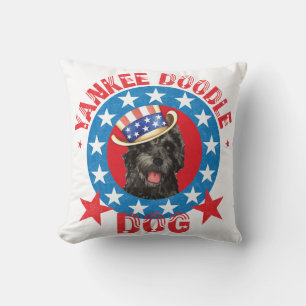 Patriotic Portuguese Water Dog Cushion