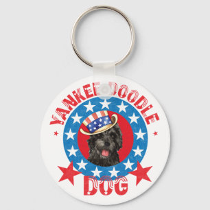 Patriotic Portuguese Water Dog Key Ring