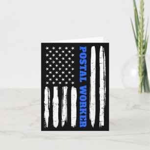 Patriotic Postal Worker Aamerican Flag Stars Es Card