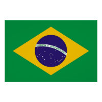 Patriotic poster with Flag of Brazil