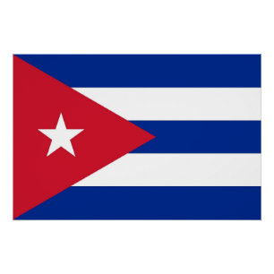 Patriotic poster with Flag of Cuba