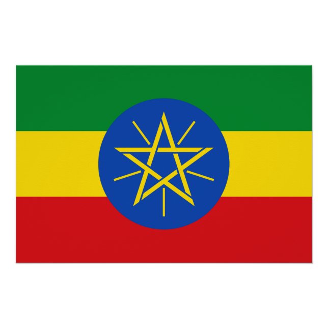 Patriotic poster with Flag of Ethiopia (Front)